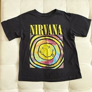 NIRVANA dark gray and Yellow women’s xs T-Shirt
